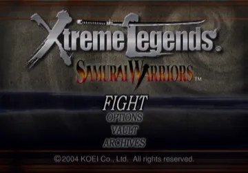 Samurai Warriors - Xtreme Legends screen shot title